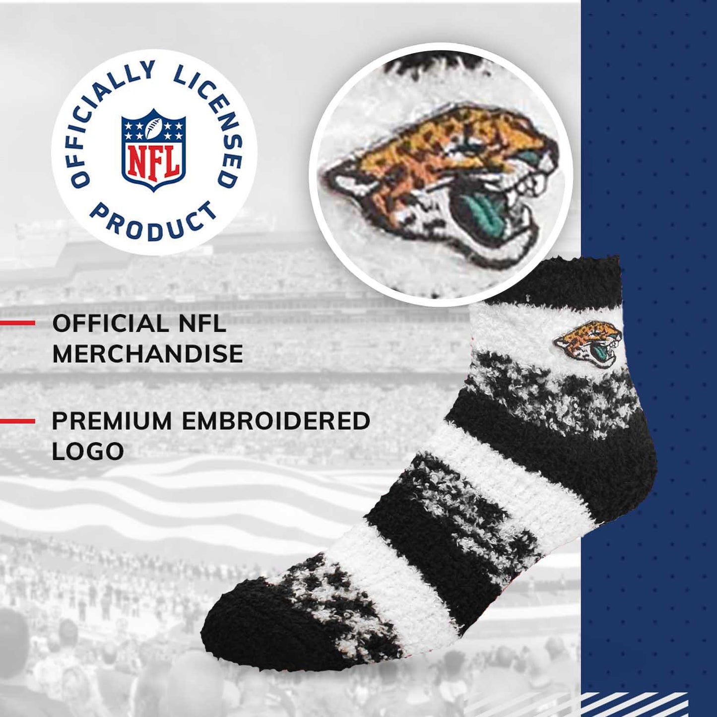 Jacksonville Jaguars NFL Cozy Soft Slipper Socks - Black
