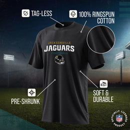Jacksonville Jaguars NFL Adult Football Helmet Tagless T-Shirt - Charcoal