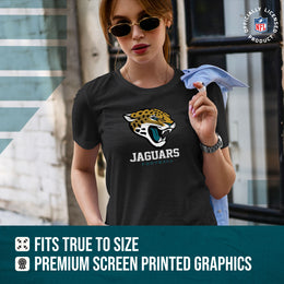 Jacksonville Jaguars Women's NFL Ultimate Fan Logo Short Sleeve T-Shirt - Black