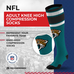 Jacksonville Jaguars NFL Adult Knee High-Performance Socks - Teal