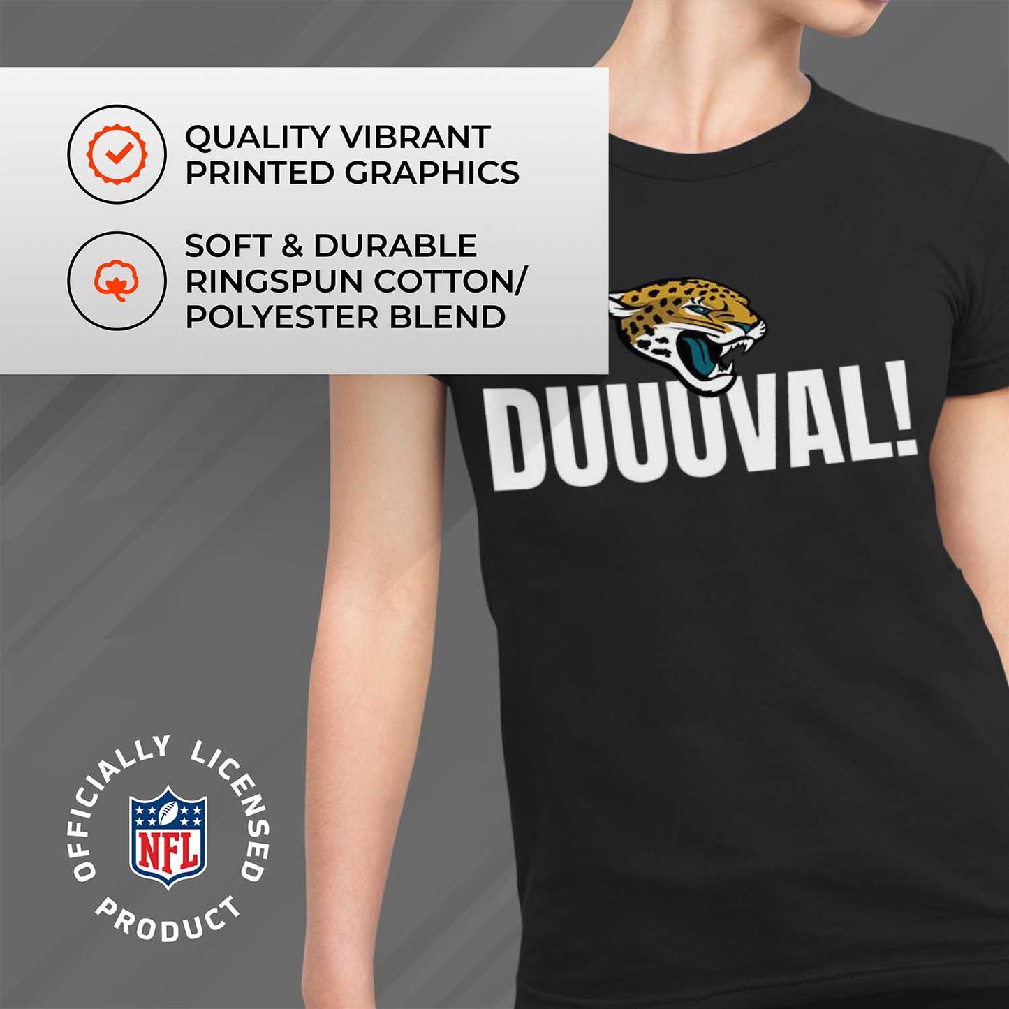 Jacksonville Jaguars NFL Womens Plus Size Team Slogan Short Sleeve T-Shirt - Black