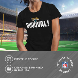 Jacksonville Jaguars NFL Womens Plus Size Team Slogan Short Sleeve T-Shirt - Black