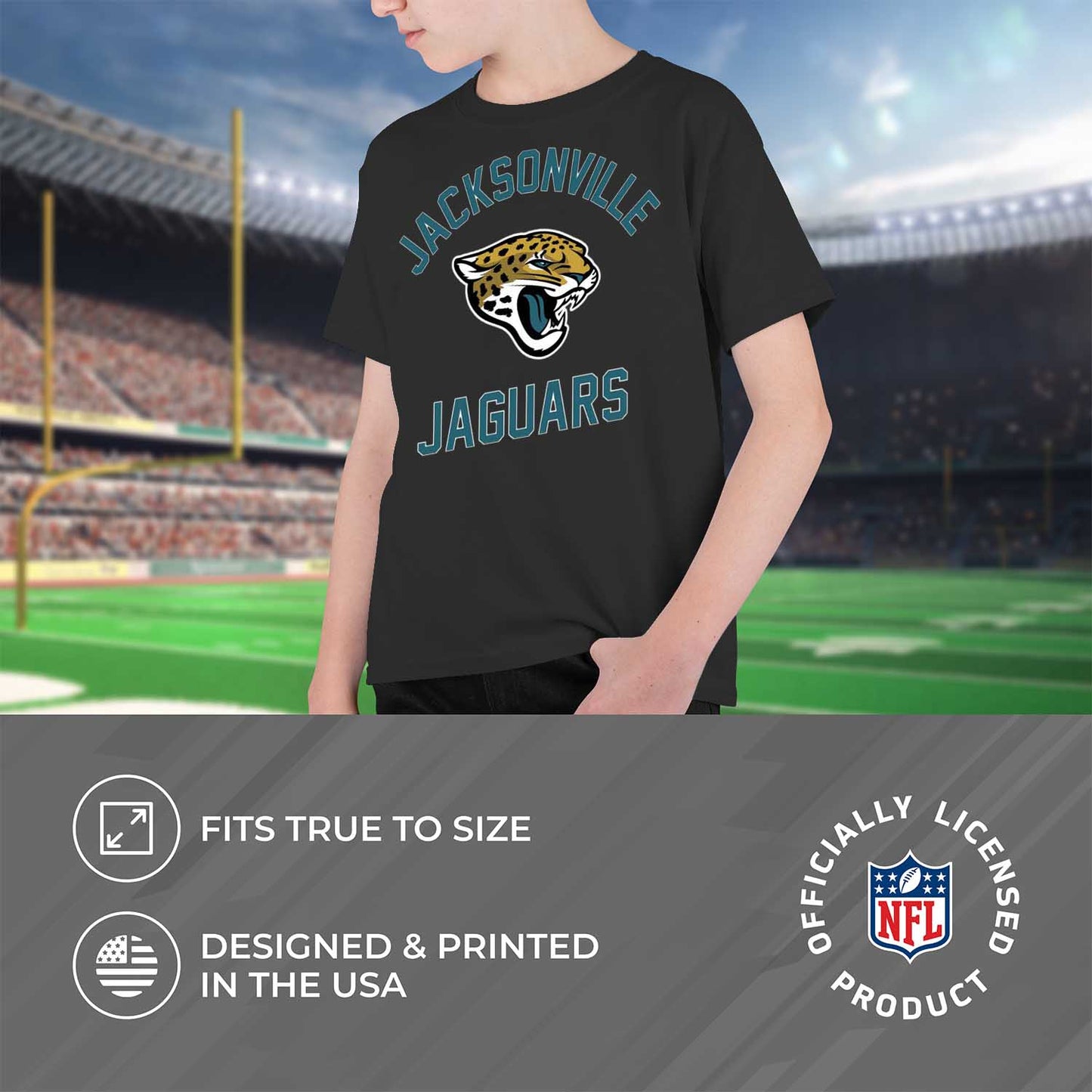 Jacksonville Jaguars NFL Youth Gameday Football T-Shirt - Black