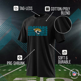 Jacksonville Jaguars NFL Youth Repeating Logo Football T-Shirt Unisex Tag Free Comfortable - Black