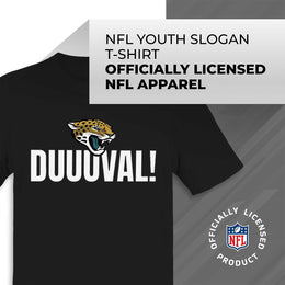 Jacksonville Jaguars NFL Youth Team Slogan Short Sleeve Lightweight T Shirt - Black