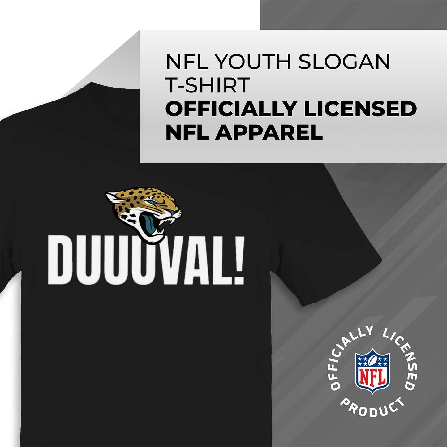 Jacksonville Jaguars NFL Youth Team Slogan Short Sleeve Lightweight T Shirt - Black