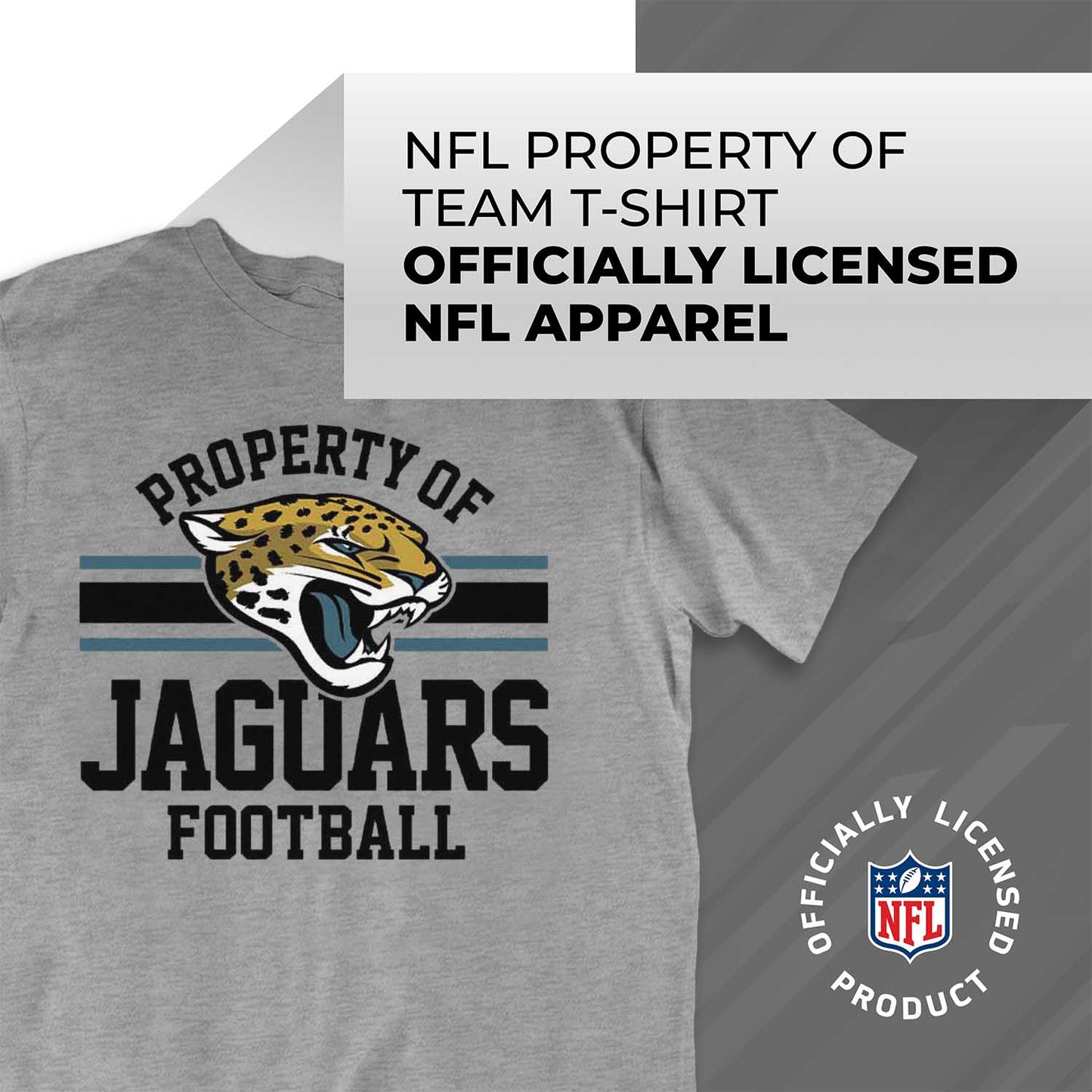 Jacksonville Jaguars NFL Adult Property Of T-Shirt - Sport Gray