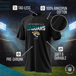 Jacksonville Jaguars Adult NFL Diagonal Fade Color Block T-Shirt - Black