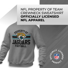 Jacksonville Jaguars NFL Adult Property Of Crewneck Fleece Sweatshirt - Sport Gray