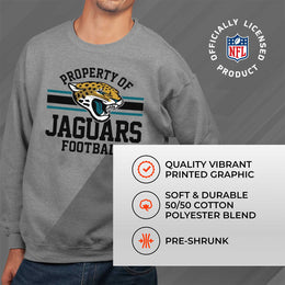 Jacksonville Jaguars NFL Adult Property Of Crewneck Fleece Sweatshirt - Sport Gray