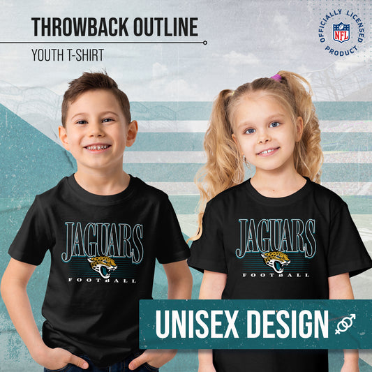 Jacksonville Jaguars NFL Youth Overtime Blueprint Football T-Shirt Unisex Tag Free Comfortable - Black