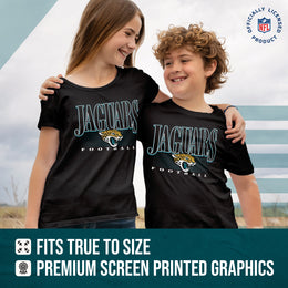 Jacksonville Jaguars NFL Youth Overtime Blueprint Football T-Shirt Unisex Tag Free Comfortable - Black