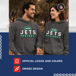 New York Jets NFL Adult True Fan Hooded Charcoal Sweatshirt - Charcoal