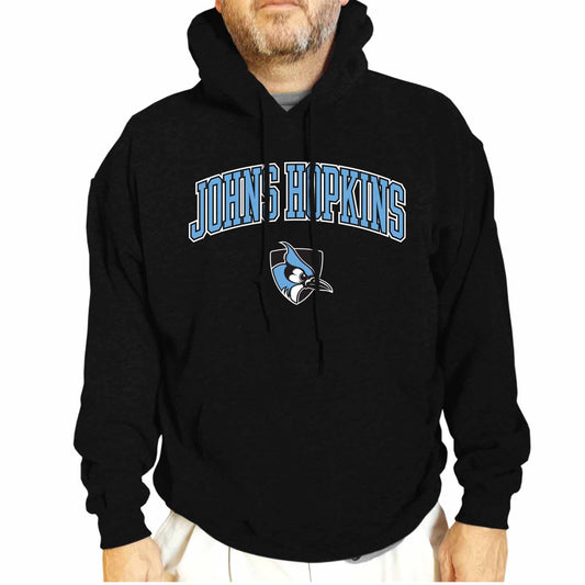 Johns Hopkins Blue Jays Adult Arch & Logo Soft Style Gameday Hooded Sweatshirt - Black