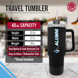 Johns Hopkins Blue Jays Collegiate 40oz Stainless Steel Travel Tumbler with Handle for Alumni - Black