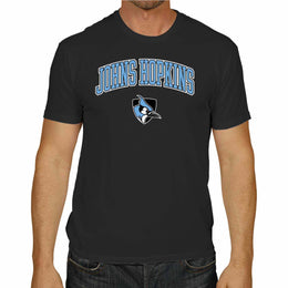 Johns Hopkins Blue Jays  Arch and Logo Short Sleeve T-shirt Black - Black