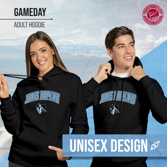 Johns Hopkins Blue Jays Adult Arch & Logo Soft Style Gameday Hooded Sweatshirt - Black