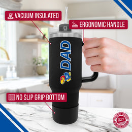 Kansas Jayhawks Collegiate 40oz Stainless Steel Travel Tumbler with Handle for Dad - Black