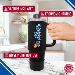 Kansas Jayhawks Collegiate 40oz Stainless Steel Travel Tumbler with Handle for Mom - Black