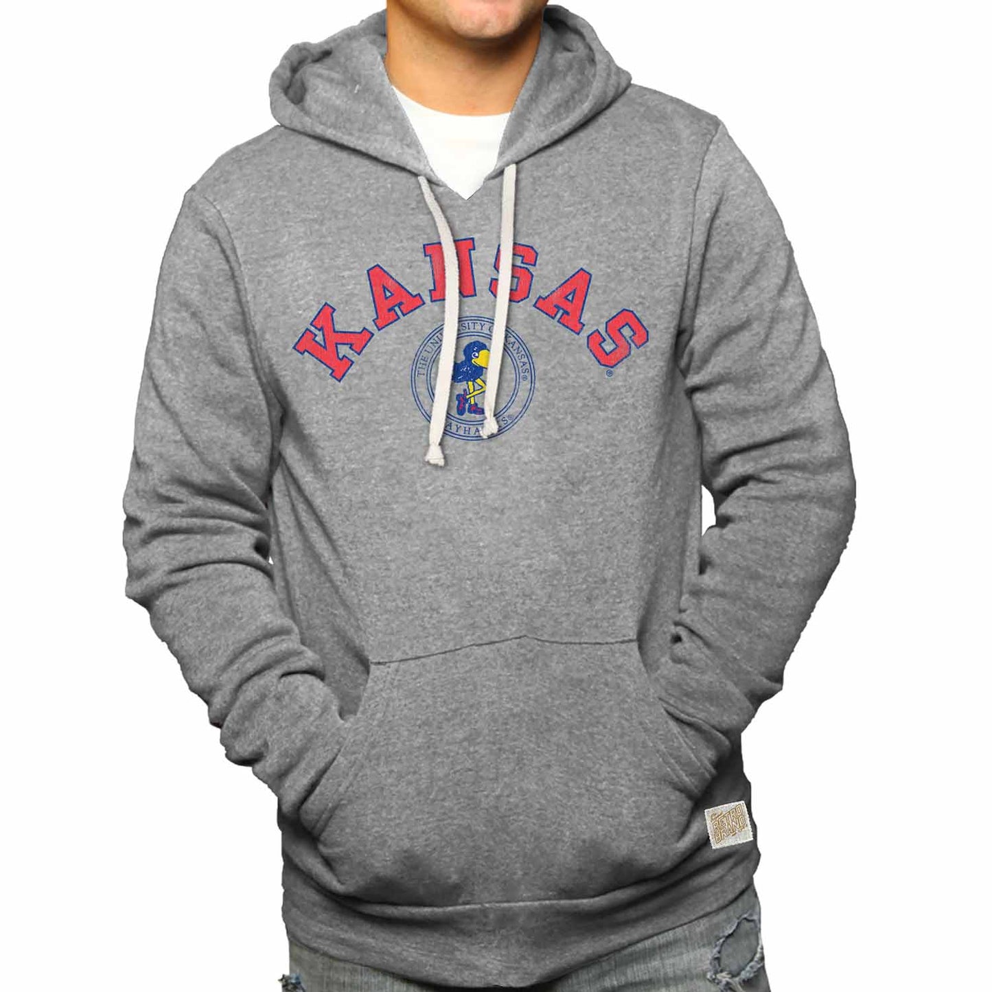 Kansas Jayhawks College Gray University Seal Hooded Sweatshirt - Gray