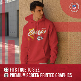 Kansas City Chiefs NFL Adult Unisex Retro Script Ultra Soft Fleece Hooded Sweatshirt - Red