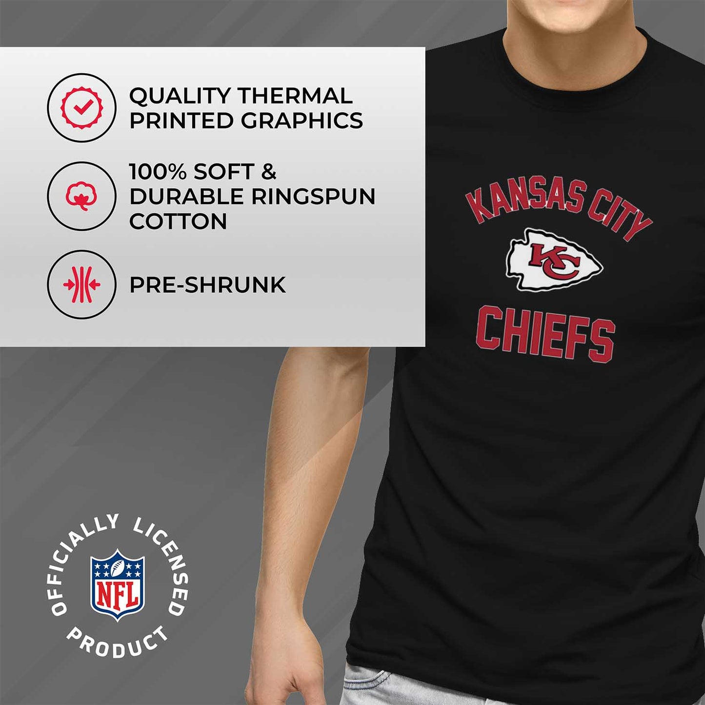 Kansas City Chiefs NFL Adult Gameday T-Shirt - Black