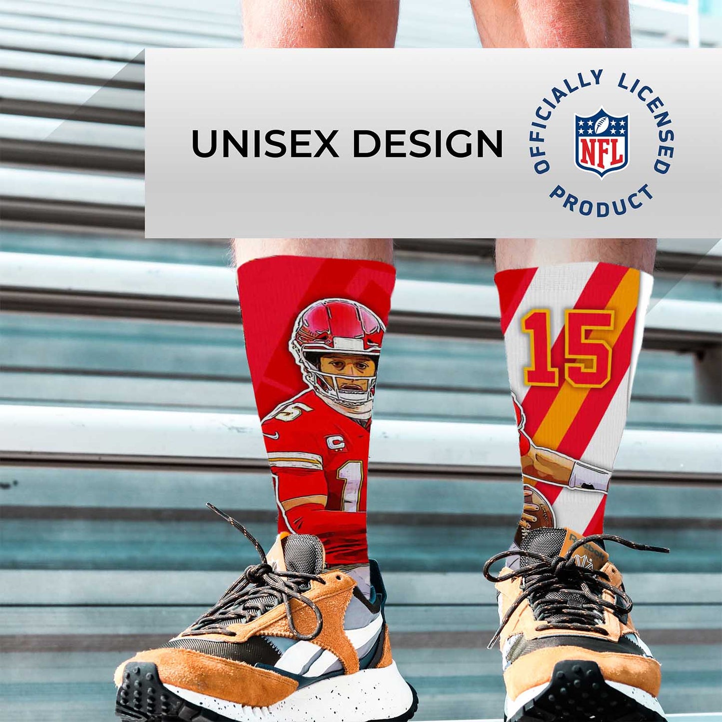 Kansas City Chiefs NFL Youth Player Stripe Sock - Red #15