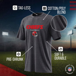 Kansas City Chiefs NFL Youth Football Helmet Tagless T-Shirt - Charcoal