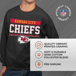 Kansas City Chiefs NFL Adult Long Sleeve Team Block Charcoal Crewneck Sweatshirt - Charcoal
