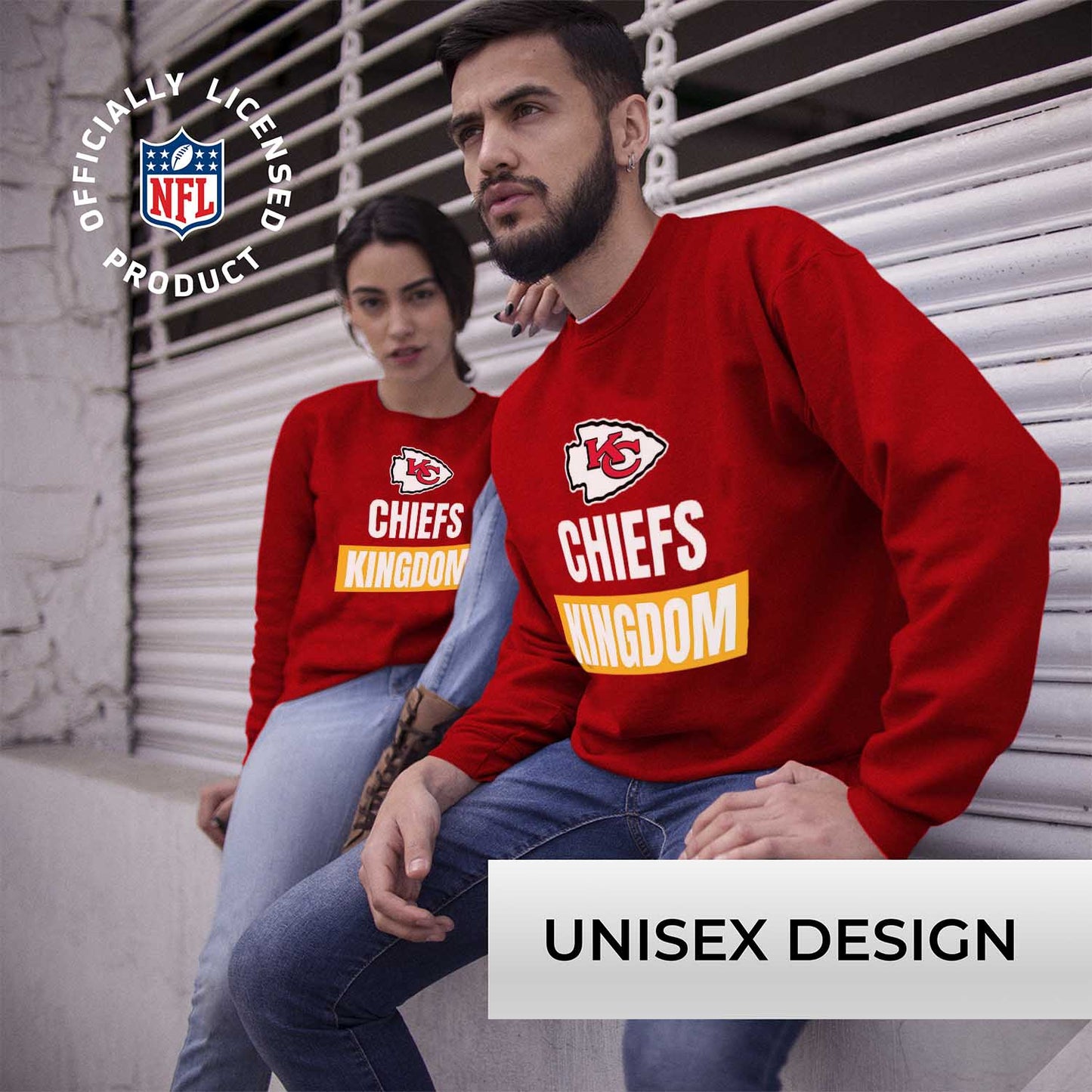 Kansas City Chiefs NFL Adult Slogan Crewneck Sweatshirt - Red