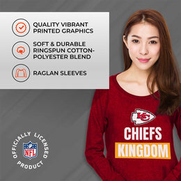 Kansas City Chiefs NFL Womens Plus Size Team Slogan Crew Neck - Red