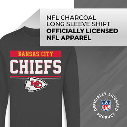 Kansas City Chiefs NFL Adult Charcoal Long Sleeve T Shirt - Charcoal