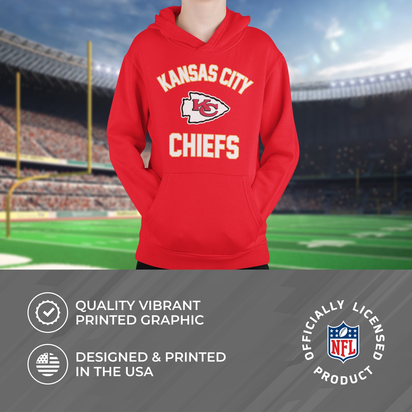 Kansas City Chiefs NFL Youth Gameday Hooded Sweatshirt - Red