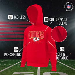 Kansas City Chiefs NFL Adult Unisex Overtime Blueprint Soft Fleece Hooded Sweatshirt - Red