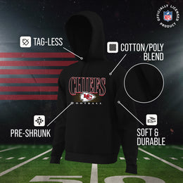 Kansas City Chiefs NFL Adult Unisex Overtime Blueprint Soft Fleece Hooded Sweatshirt - Black