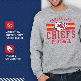 Kansas City Chiefs NFL Team Stripe Crew Sweatshirt - Sport Gray