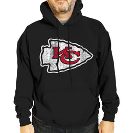 Kansas City Chiefs NFL Adult Unisex Modern Throwback Ultra Soft Fleece Hooded Sweatshirt - Black