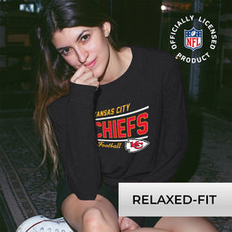 Kansas City Chiefs NFL Womens Crew Neck Light Weight - Charcoal