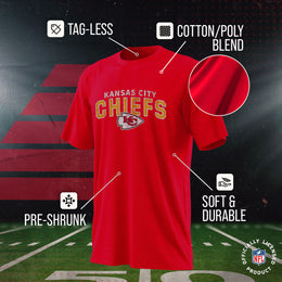 Kansas City Chiefs NFL Youth Starting Fresh Tee- Pro Football Tag-Less T-Shirt For Boys & Girls - Red
