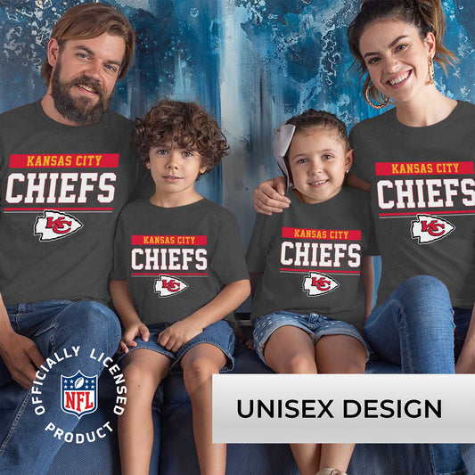 Kansas City Chiefs NFL Youth Short Sleeve Charcoal T Shirt - Charcoal