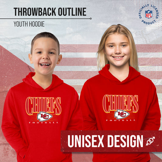 Kansas City Chiefs NFL Youth Overtime Blueprint Football Fleece Hooded Sweatshirt - Red