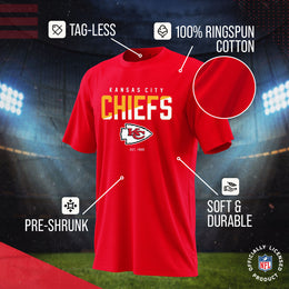 Kansas City Chiefs Adult NFL Diagonal Fade Color Block T-Shirt - Red
