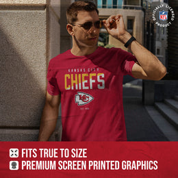 Kansas City Chiefs Adult NFL Diagonal Fade Color Block T-Shirt - Red