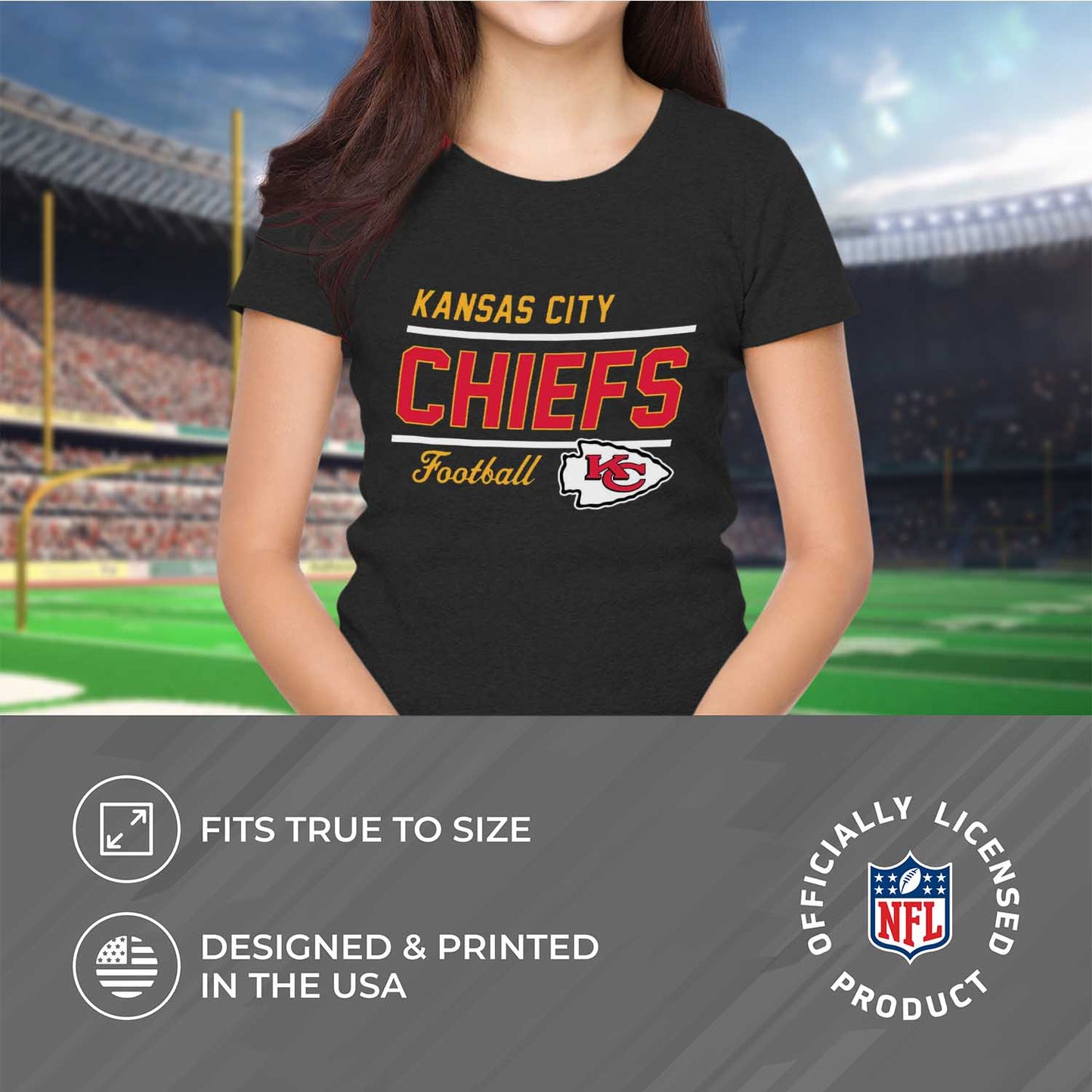 Kansas City Chiefs NFL Gameday Women's Relaxed Fit T-shirt - Black