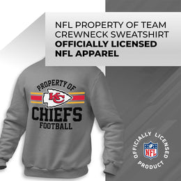Kansas City Chiefs NFL Adult Property Of Crewneck Fleece Sweatshirt - Sport Gray