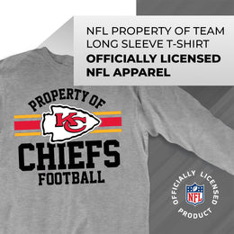 Kansas City Chiefs NFL Adult Property Of Long SleeveT Shirt - Sport Gray