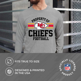 Kansas City Chiefs NFL Adult Property Of Long SleeveT Shirt - Sport Gray