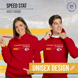 Kansas City Chiefs Adult NFL Speed Stat Sheet Fleece Hooded Sweatshirt - Red