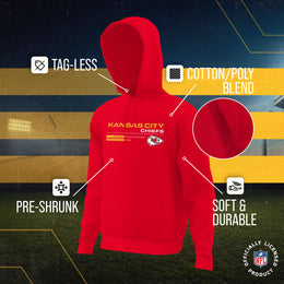 Kansas City Chiefs Adult NFL Speed Stat Sheet Fleece Hooded Sweatshirt - Red