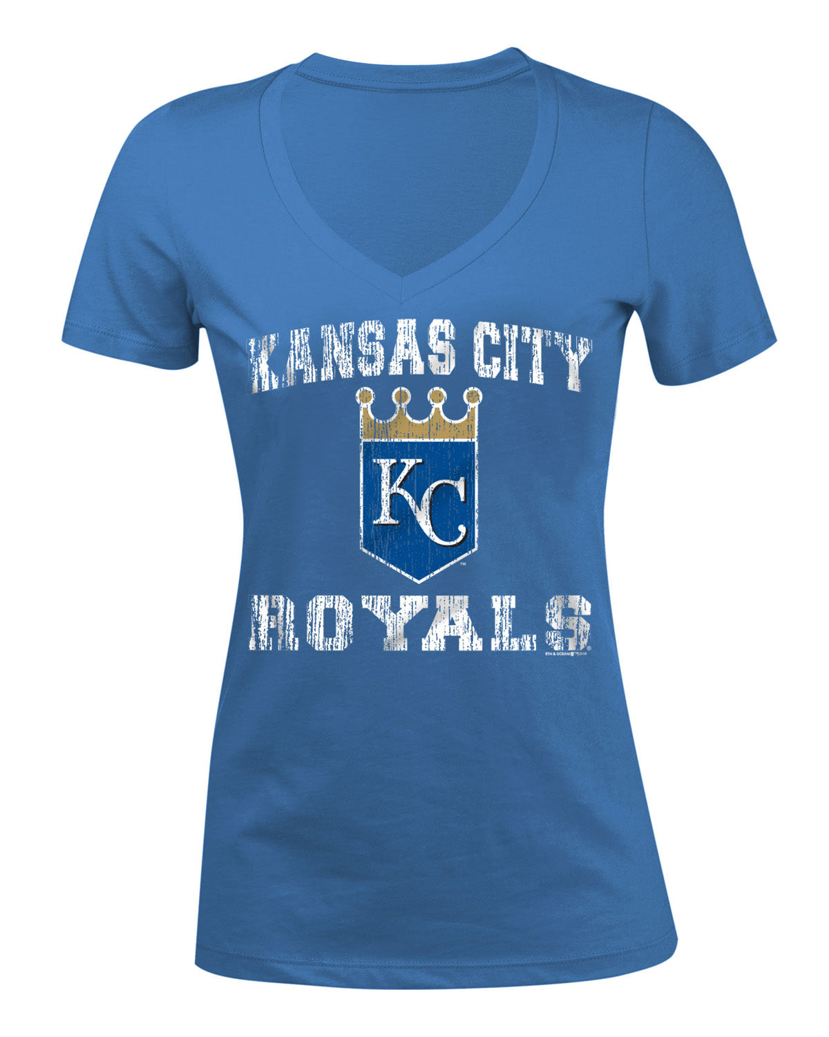 Kansas City Royals  Womens Baby Jersey Short Sleeve V-Neck  - Royal